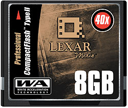 8-гигабайтная карточка CF-II от Lexar Media